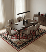 Custom Made Traditional Heriz Maroon, Olive and Black Floral Hand Knotted wool Rug