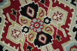 Custom Made Traditional Heriz Rust, Ivory, Black and Beige Hand knotted Medallion Wool Area Rug
