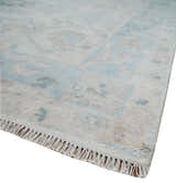 Custom Made Traditional Ivory and Silver Antique Style Oushak Hand knotted Wool Area Rug