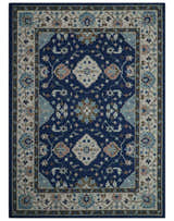 Custom Made Traditional Oriental Design Blue And Beige Hand-Tufted Wool Area Rug