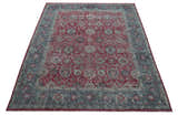 Custom Made Traditional Oriental Design Red And Blue Hand Knotted Wool Area Rug