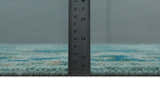 Custom Made Transitional Aqua and Ivory Hand Knotted Antique Style Traditional Wool Rug