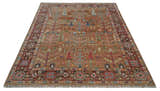 Custom made Tree of Life Brown and Rust Hand Knotted Traditional Oushak Wool Rug