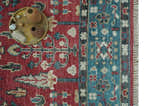 Custom Made Tree of Life Hand Knotted Maroon and Blue Traditional Wool area Rug