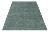Custom Made Tree of Life Hand Knotted Teal and Beige Traditional Oushak Wool Area Rug
