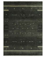 Custom Made Tribal Gabbeh Dark Green wool Area Rug