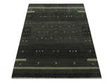 Custom Made Tribal Gabbeh Dark Green wool Area Rug