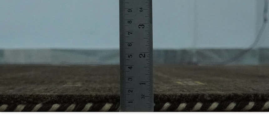 Custom Made Tribal look Greenish-Brown Traditional Hand loom Wool Area Rug