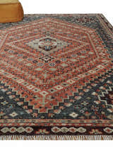 Custom Made Turkish Style Rust and Charcoal Traditional Medallion Hand knotted wool Area Rug