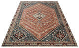 Custom Made Turkish Style Rust and Charcoal Traditional Medallion Hand knotted wool Area Rug