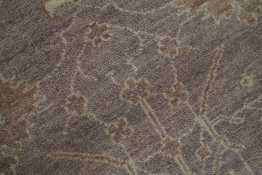Custom Made Vintage Style Tree of life Brown And Beige Hand Knotted Wool Rug