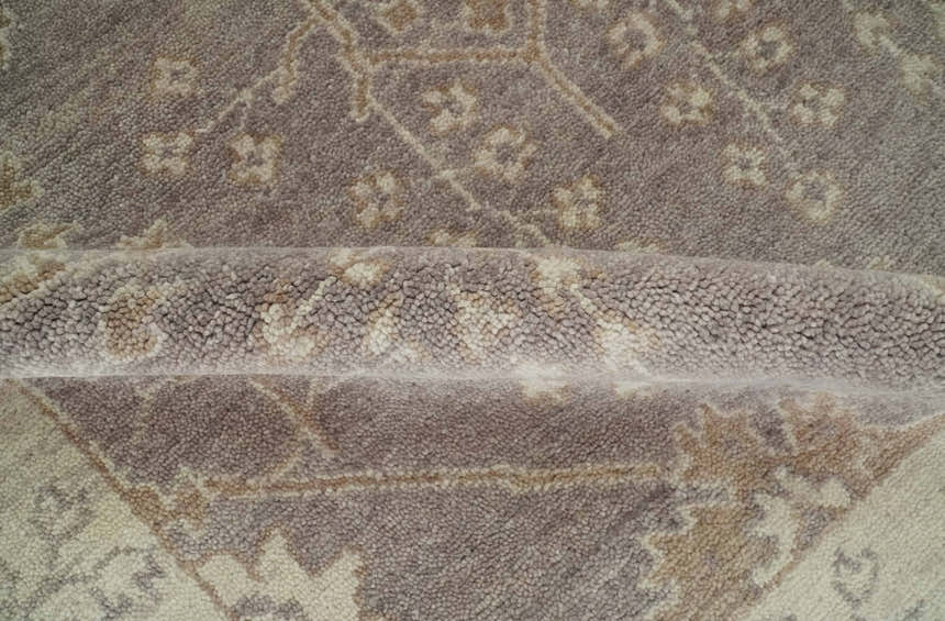 Custom Made Vintage Style Tree of life Brown And Beige Hand Knotted Wool Rug