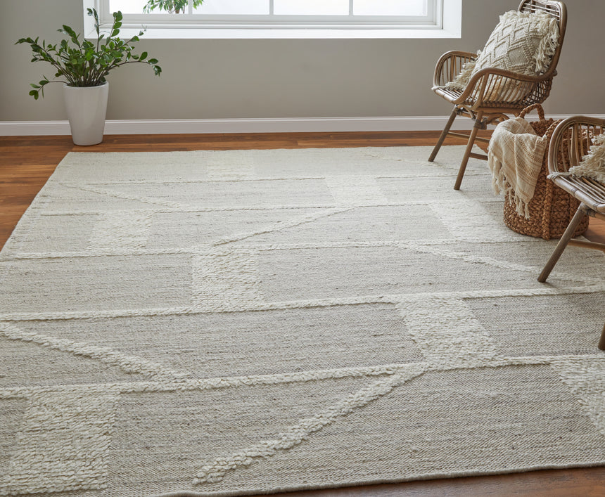 Feizy Ashby Transitional Geometric - Tan/Ivory Area Rug