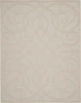 Close-up of the cream Nourison Cozumel rug, featuring a subtle farmhouse pattern and textured weave.
