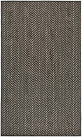 Close-up of Nourison Horizon Indoor/Outdoor Charcoal Modern Area Rug featuring a taupe and charcoal herringbone pattern.