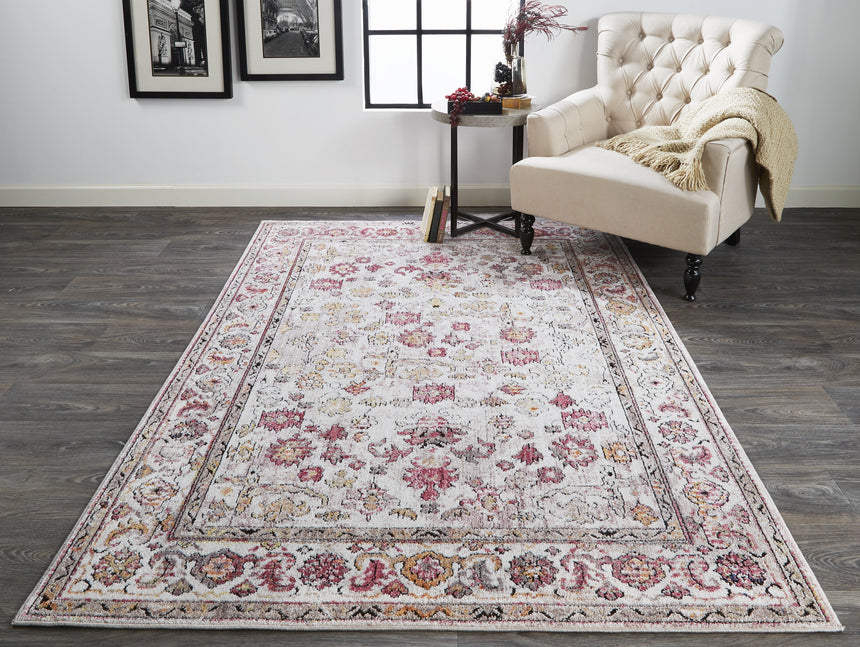 Feizy Armant Traditional Oriental - Ivory/Pink/Gray Area Rug - Clearance
