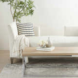 Mina Victory Lifestyle Woven Lines And Dots Navy Indoor Throw Pillow