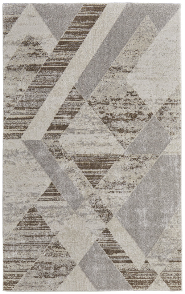Feizy Vancouver Modern Geometric - Tan/Brown/Ivory Area Rug