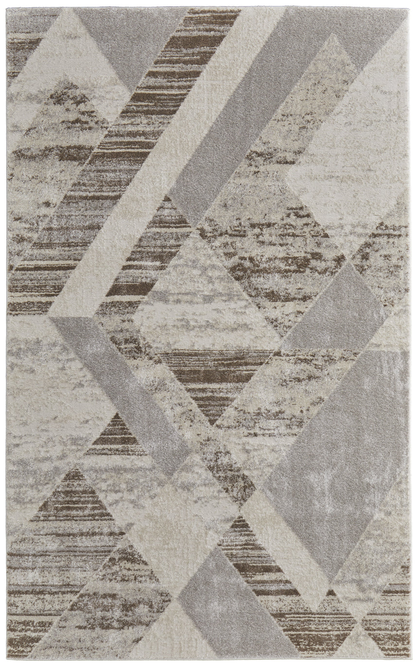 Feizy Vancouver Modern Geometric - Tan/Brown/Ivory Area Rug