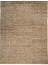 Close-up of the Calvin Klein Mesa Amber rug. Modern design with a subtle, horizontal texture and warm mustard color.
