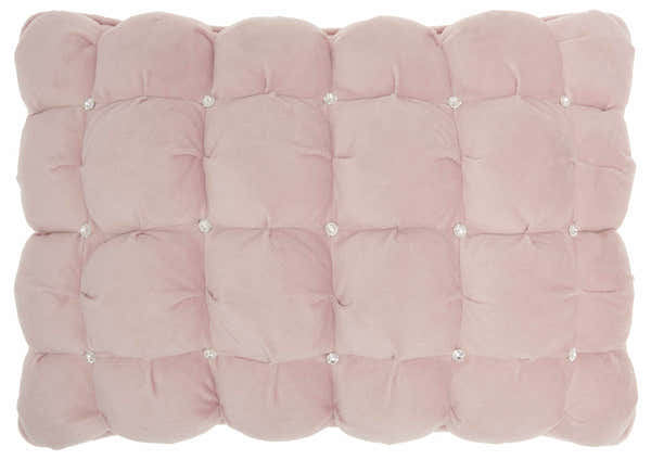 Mina Victory Sofia Quilted Swarovski Rose Indoor Throw Pillow - Clearance