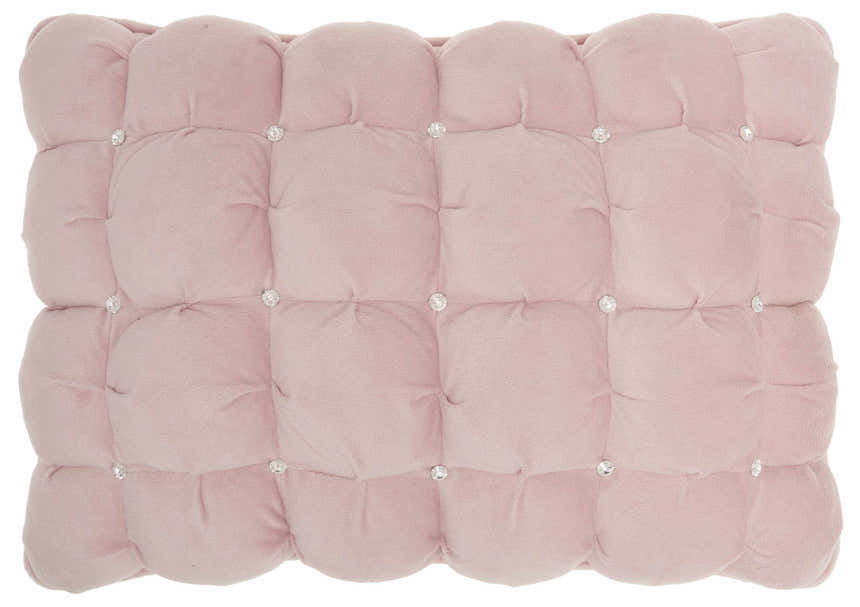 Mina Victory Sofia Quilted Swarovski Rose Indoor Throw Pillow - Clearance