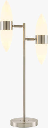 Metallic Nickel Modern Table Lamp with glass details for bedside or console tables