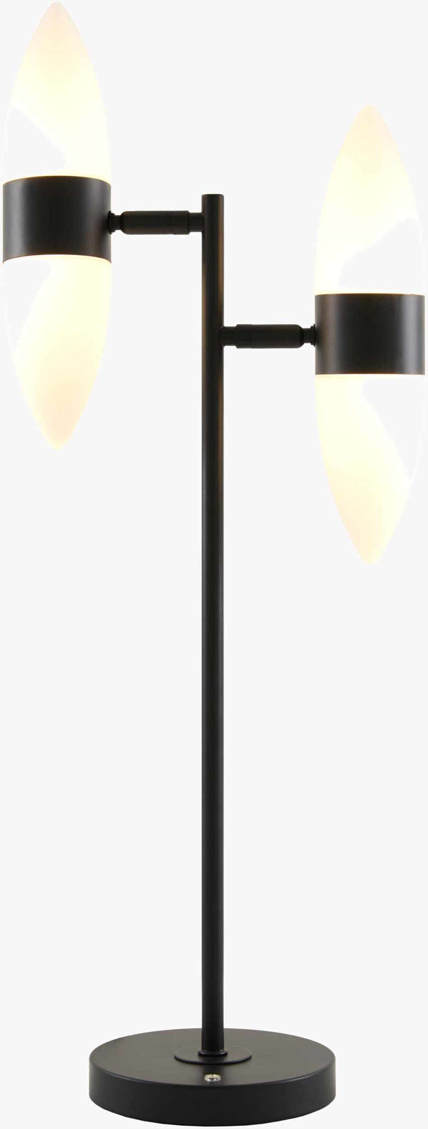Black Modern Table Lamp with glass details for bedside or console tables