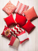 Nanango Red White Chevron Throw Pillow - Clearance
