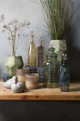 Stewartville Green Etched Glass Jar