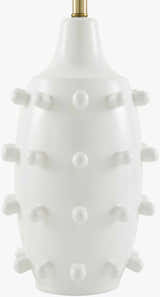 Sculpted White Ceramic Table Lamp with Linen Shade