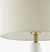 Sculpted White Ceramic Table Lamp with Linen Shade