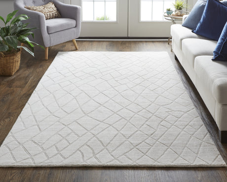 Feizy Redford Transitional Solid - Ivory/Gray Area Rug