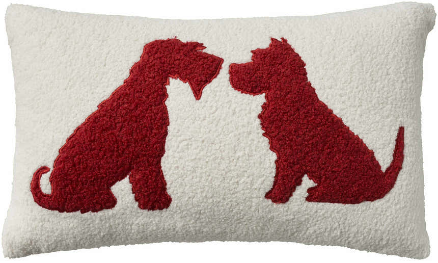 Mina Victory Pet Pillows & Access Sherpa Dog Silhouett Red Indoor Throw Pillow - Clearance