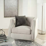 Mina Victory Sofia Beaded Pleated Velve Charcoal Pewter Indoor Throw Pillow - Clearance