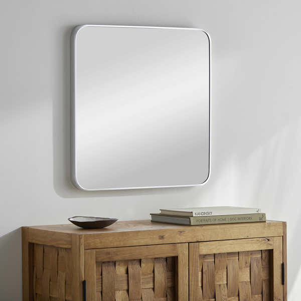 Ockenfels Modern Arched Silver Gray Wall Mirror