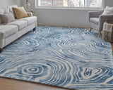 Feizy Lorrain Modern Abstract - Blue/Ivory Area Rug