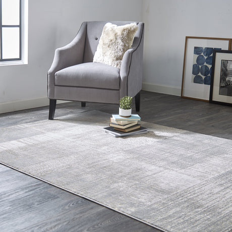 Feizy Aura Modern Abstract - Gray/Ivory Area Rug
