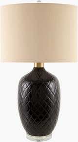 Rich Orange Modern Table Lamp with global details for bedside or console tables