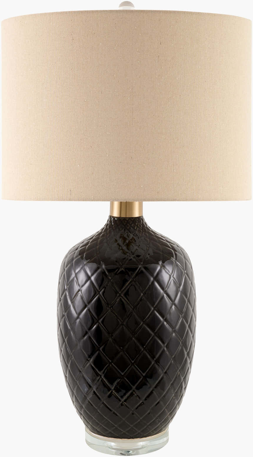 Rich Orange Modern Table Lamp with global details for bedside or console tables