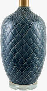 Aqua Blue Modern Table Lamp with global details for bedside or console tables