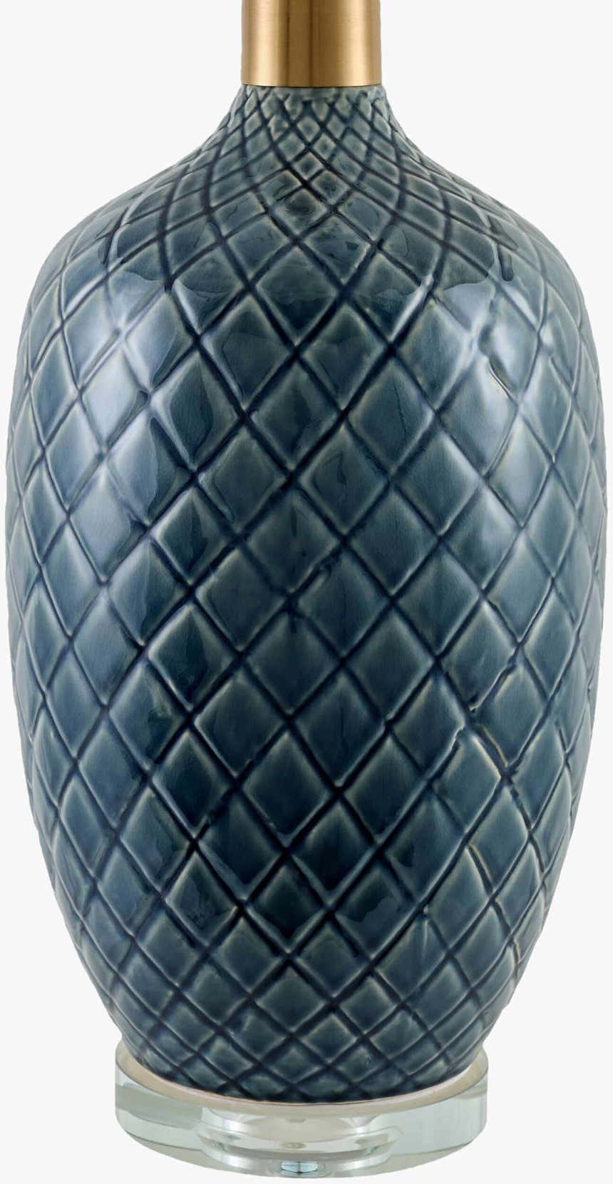 Aqua Blue Modern Table Lamp with global details for bedside or console tables