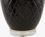 Rich Orange Modern Table Lamp with global details for bedside or console tables