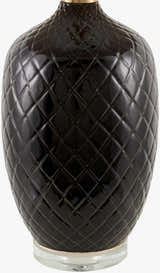 Rich Orange Modern Table Lamp with global details for bedside or console tables