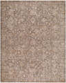 Close-up of the Finlay Fepyci Traditional Area Rug. Machine-woven polyester rug in ivory, sandstone, sepia, and taupe. Floral pattern. Design-Rectangle-71010