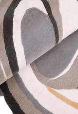 Drifted Ribbon Gray Hand Tufted 5x8 Wool Area Rug