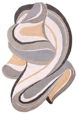 Drifted Ribbon Gray Hand Tufted 5x8 Wool Area Rug