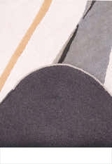 Drifted Ribbon Gray Hand Tufted 5x8 Wool Area Rug