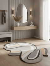 Drifted Ribbon Gray Hand Tufted 5x8 Wool Area Rug