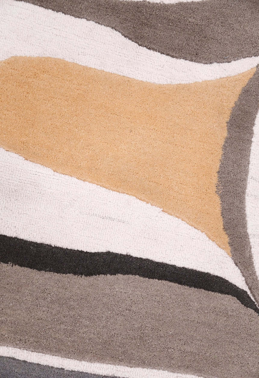 Drifted Ribbon Gray Hand Tufted 5x8 Wool Area Rug